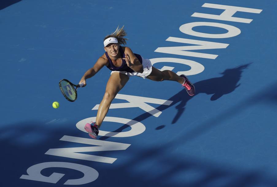 Hong Kong Open di tennis. L&#39;australiana Daria Gavrilova nel match contro la francese Kristina Mladenovic (Ap)